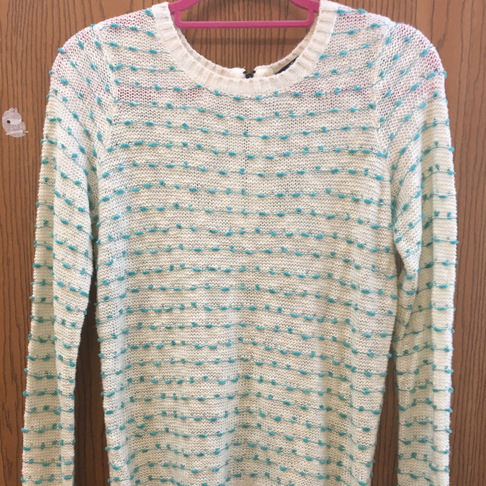 Freshman White & Teal Sweater
